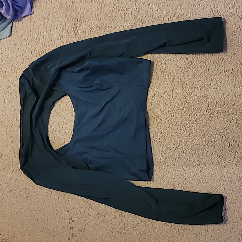 Old Navy Green Tank Crop & Mesh Long Sleeve Shrug